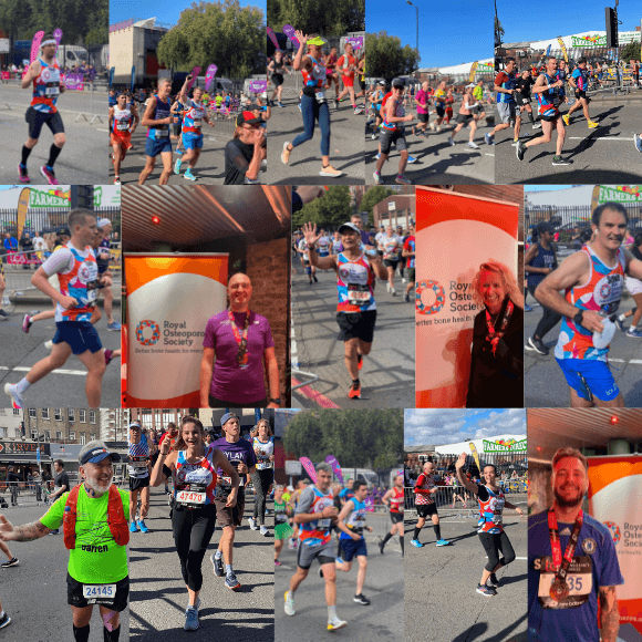 A montage of pictures of runners at the London Marathon