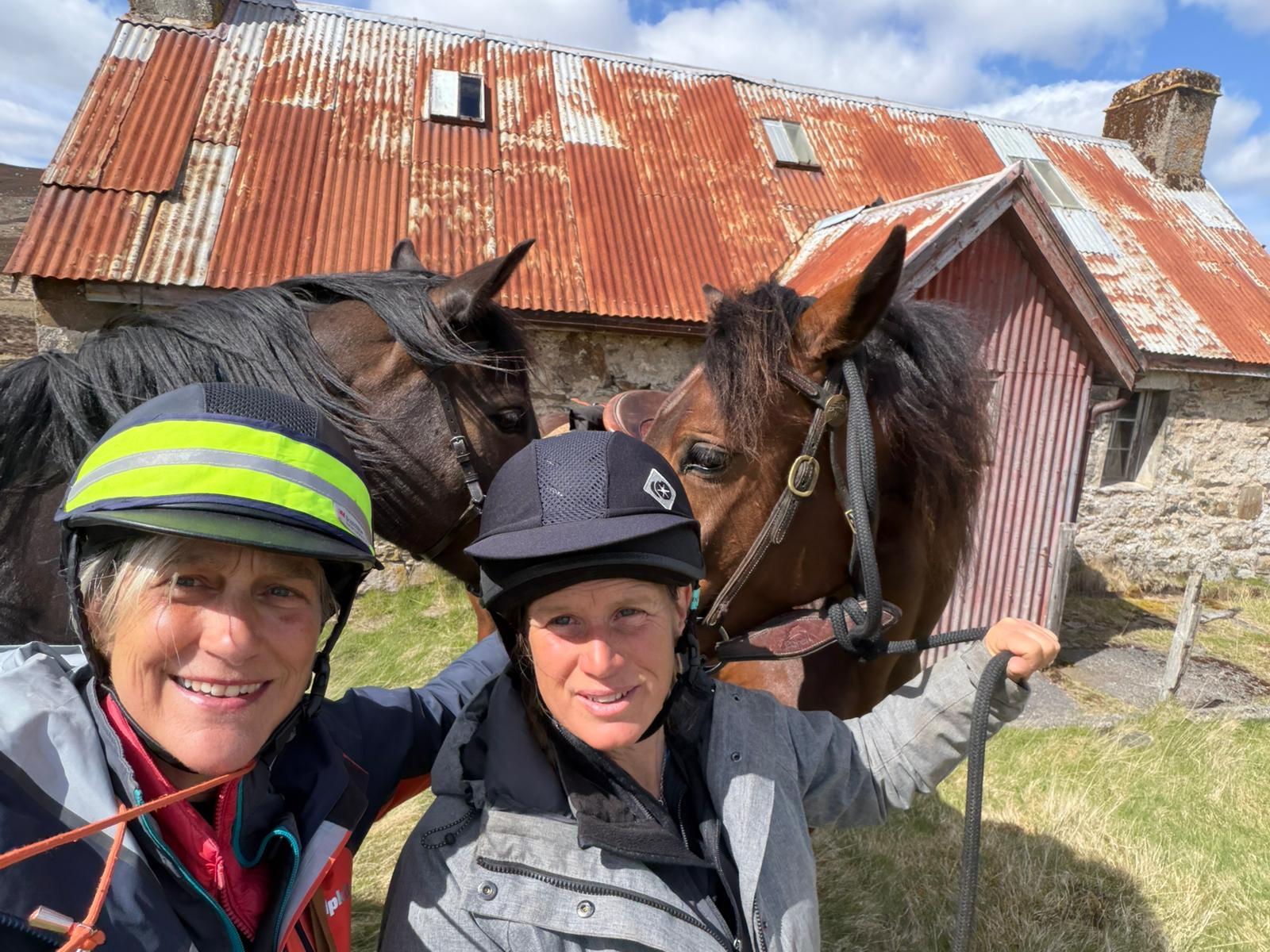 Jo & Alison take a selfie with their horses