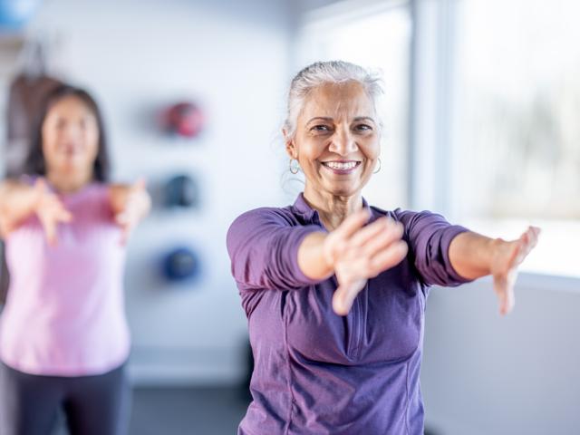 Woman at an exercise class
